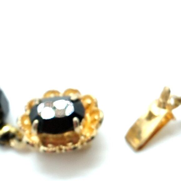 Classic Black Glass Faceted Bead Choker Necklace Single Strand 16" - Picture 6 of 15